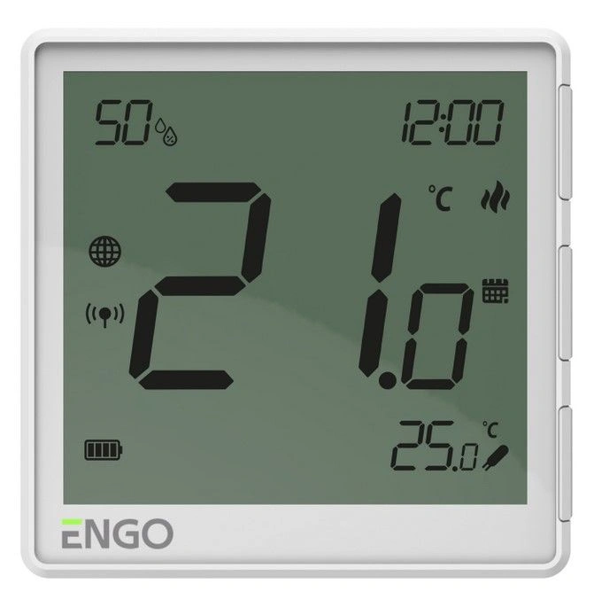 Терморегулятор беспроводной, белый, с модулем Zigbee, с аккумулятором, ENGO