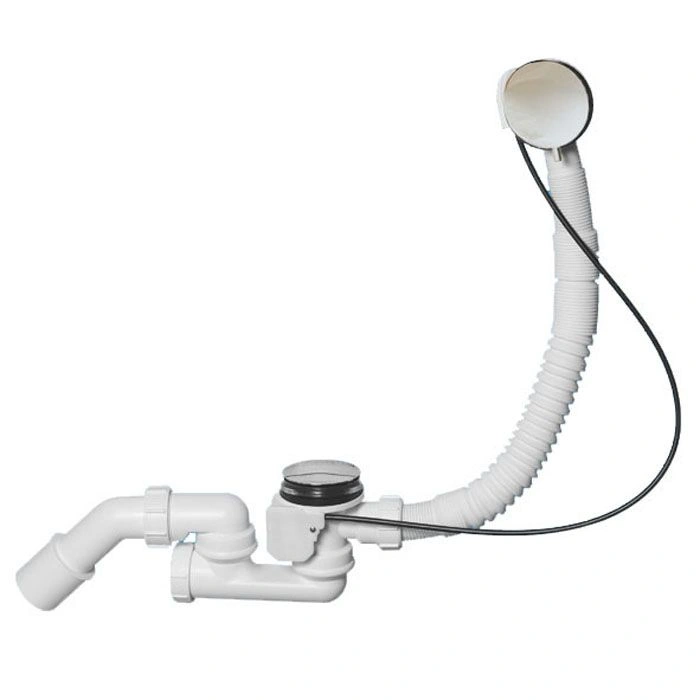 Сифон  д/ванн с раздв. автоперелив (L380-700хD34) реш. 70мм, .вых. Дн=40/50; цвет-хром McAlpine