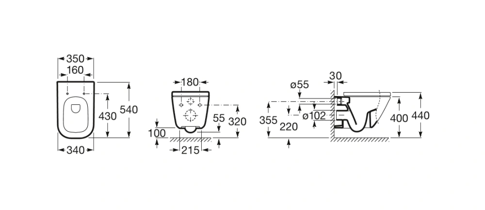 Унитаз подвесной Gap (наружнее подключение), ROCA
