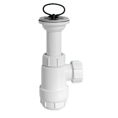 Сифон бутыл. (1 1/4"х32мм) c интегр. выпуском (решетка н/ж 60мм, пробка) выход DN32мм McAlpine