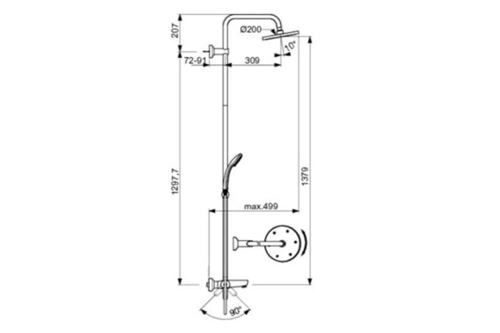 Система д/душ. IdealRain ECO IDEAL STANDARD