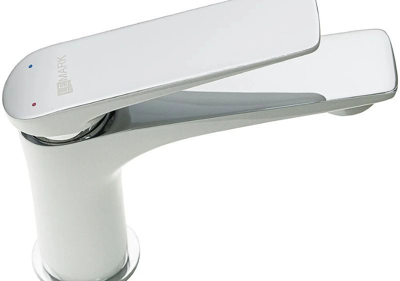 Смеситель для умывальника ALLEGRO, монолитный, хром/белый, LEMARK
