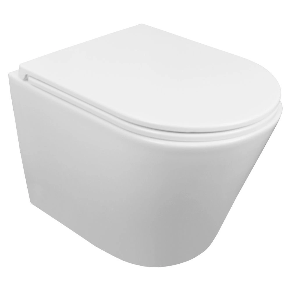 Унитаз подвесной безободковый TERAMO (круглый) "Торнадо", антивсплеск, сидение микролифт AZARIO