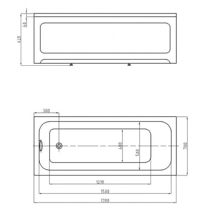 Ванна акриловая Bella / Белла 170х70, Azario
