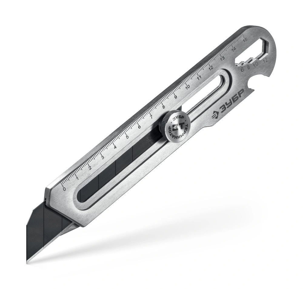 Нож цельнометаллический 25 мм винт. фикс., ЗУБР