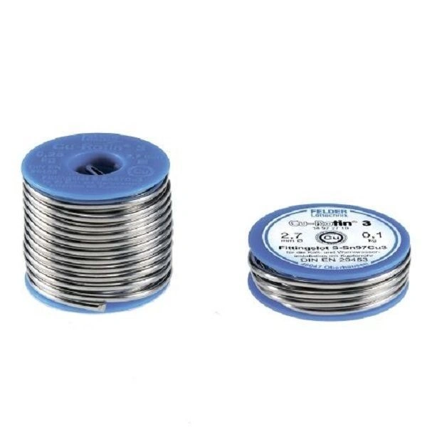 Припой мягкий №3  2,7мм 250гр на шпуле Cu-Rotin3 Felder