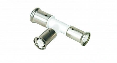 Тройник 32-26-26, ПВДФ, пресс (белый) HENCO