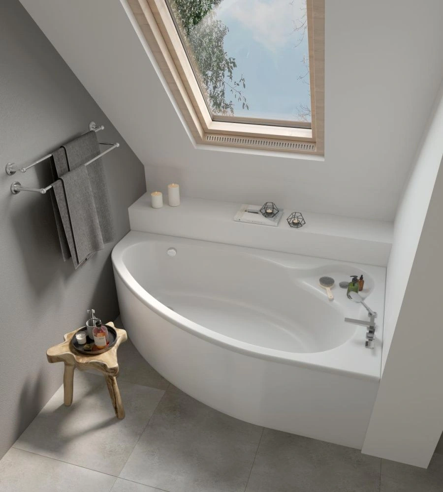 Ванна ЭДЕРА ассиметричная 170*110 R, белая, прав., Santek