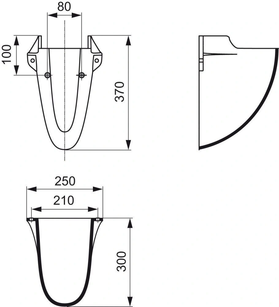 Комплект раковины с полуколонной 65х52 Oceanе (W306001+W306101) IDEAL STANDARD