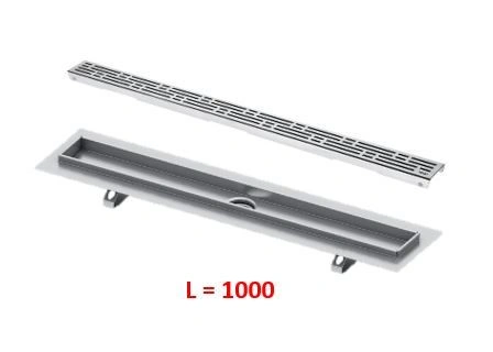 Комплект дренажного канала 1000мм и решетки Basic глянец, TECE