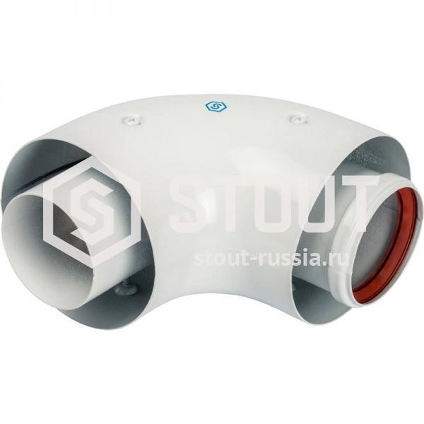 Элемент дымохода 60/100 угол 90° коакс. STOUT