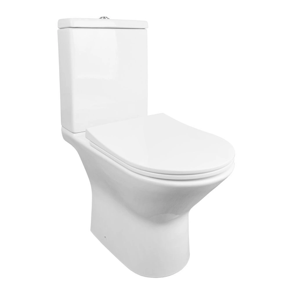 Унитаз напольный безободковый Fretta в комплекте с сиденьем микролифт AZARIO