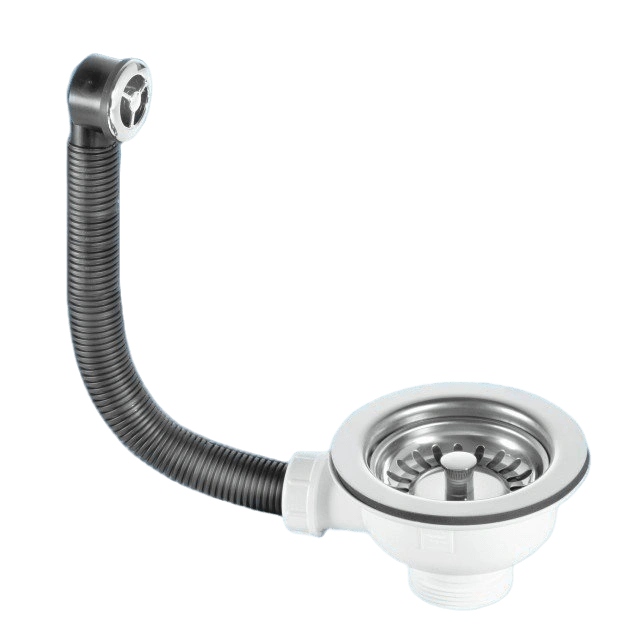 Выпуск для кухонной мойки с круглым переливом (d=115мм, выход 1 1/2) Хром McAlpine