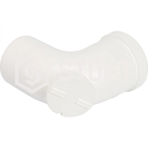 Угол конденсац. 87° DN80 м/п PP-FE STOUT с ревизией (пластик)