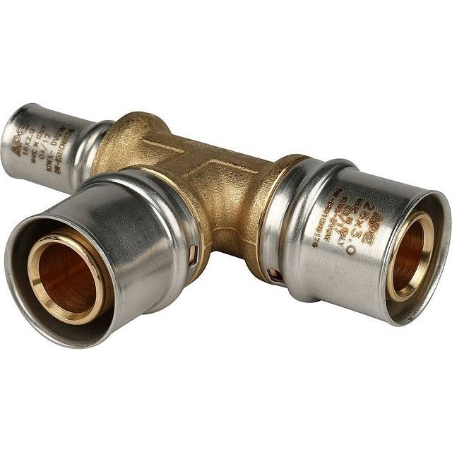 Тройник  26х26х16 латунь пресс Stout