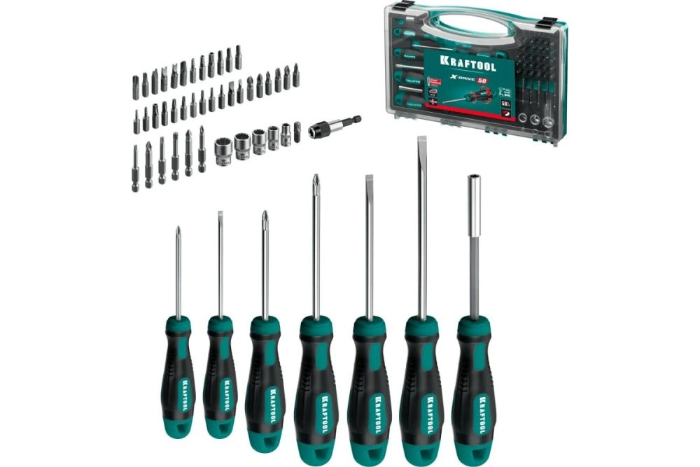Набор отверток и насадок 50 предметов X-Drive-50 KRAFTOOL