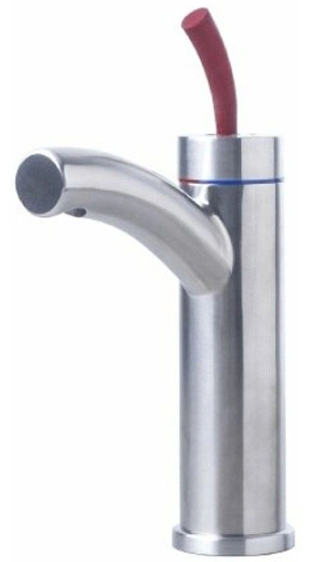 Смеситель для умывальника ELEMENT монолитный, сталь/красный, LEMARK