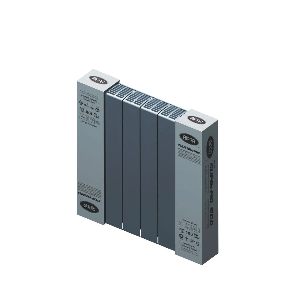 Радиатор биметаллический SUPReMO 500/90  6 секций боковое подкл. Rifar ТИТАН