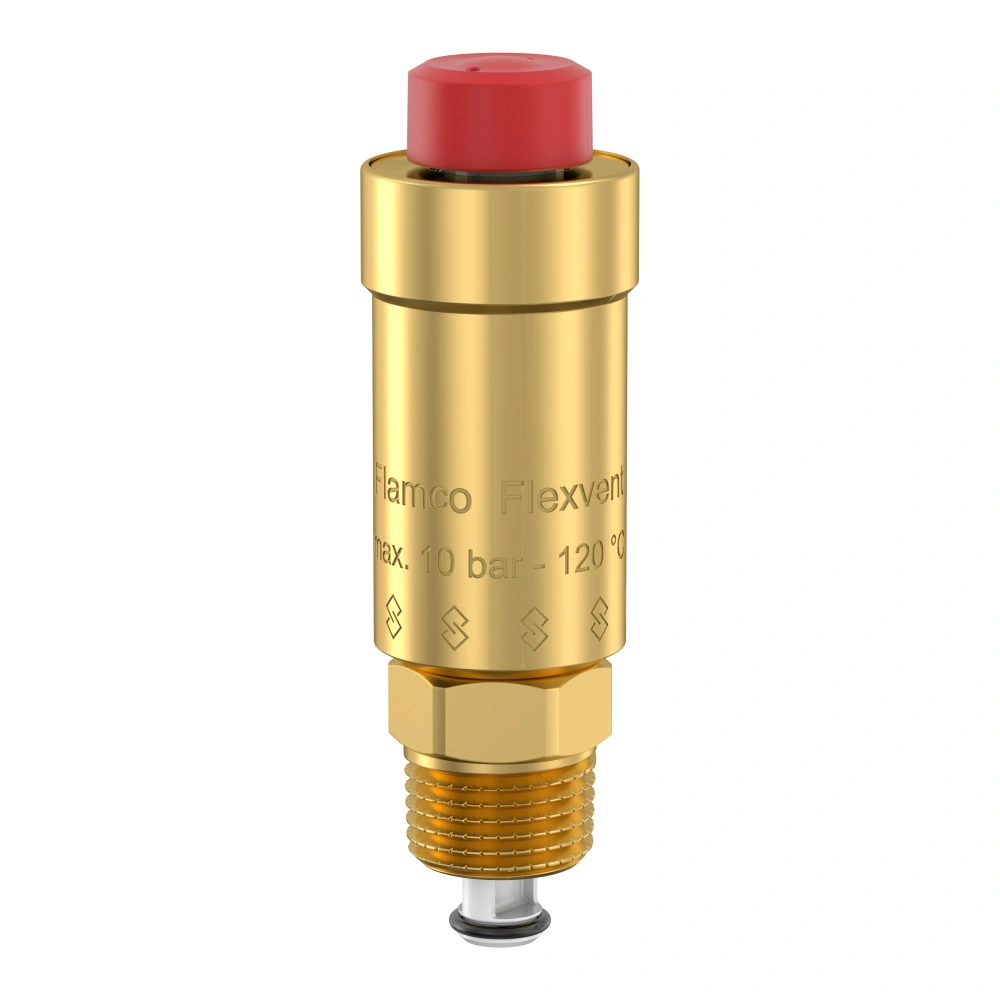 Воздухоотводчик поплавковый Flexvent 1/2" (внешняя резьба с откл. клапаном, латунь) Тм=120, Рм=10