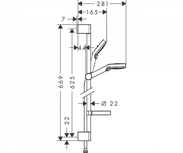 Гарнитур для душа Crometta Vario с мыльницей, 65см, HANSGROHE