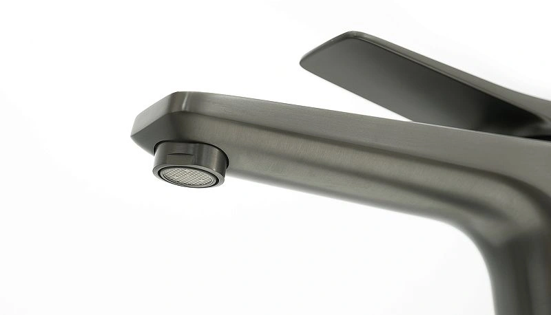 Смеситель для умывальника Bronx, высокий, монолитный, графит, с выпуском LEMARK