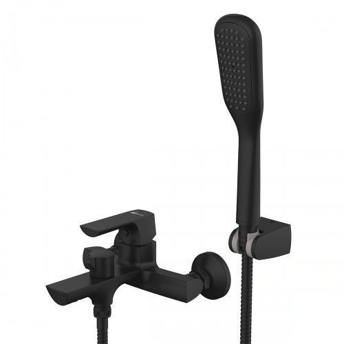 Смеситель для ванны URSUS (с лейкой и шлангом) черный матовый LEMARK