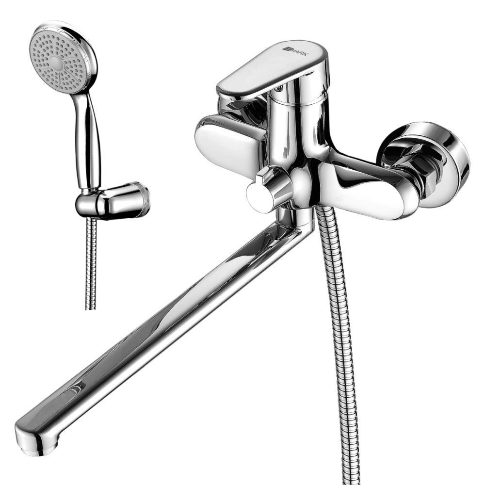 Смеситель универсальный NEO с плоским изливом 350мм (с лейкой и шлангом) хром LEMARK