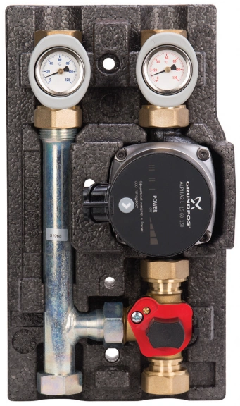 Насосно-смесительный модуль 1" с насосом Grungfos UPS 25-60 MK DN25 ECO Huch