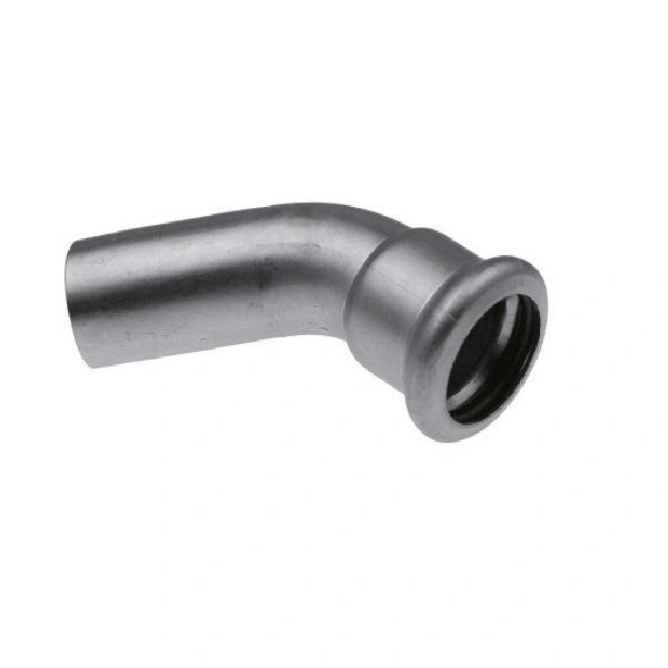 Отвод ниппельный Inox press 35х45* нерж. KAN-Therm