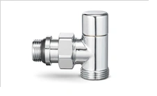 Клапан радиаторный запорный 1/2x3/4 Ek угловой хром Varmega