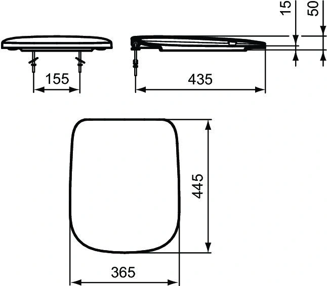 Комплект унитаза подвесного ESEDRA с крышкой, глубокий смыв (T281401+T318101) IDEAL STANDARD