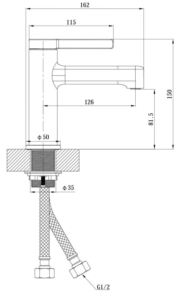 Смеситель для раковины Sochi (h=81,5мм), хром, ESKO