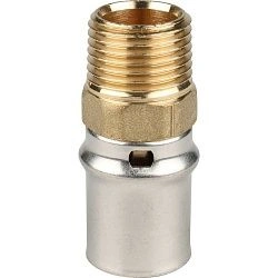 Муфта 26х3/4 НР латунь пресс Stout