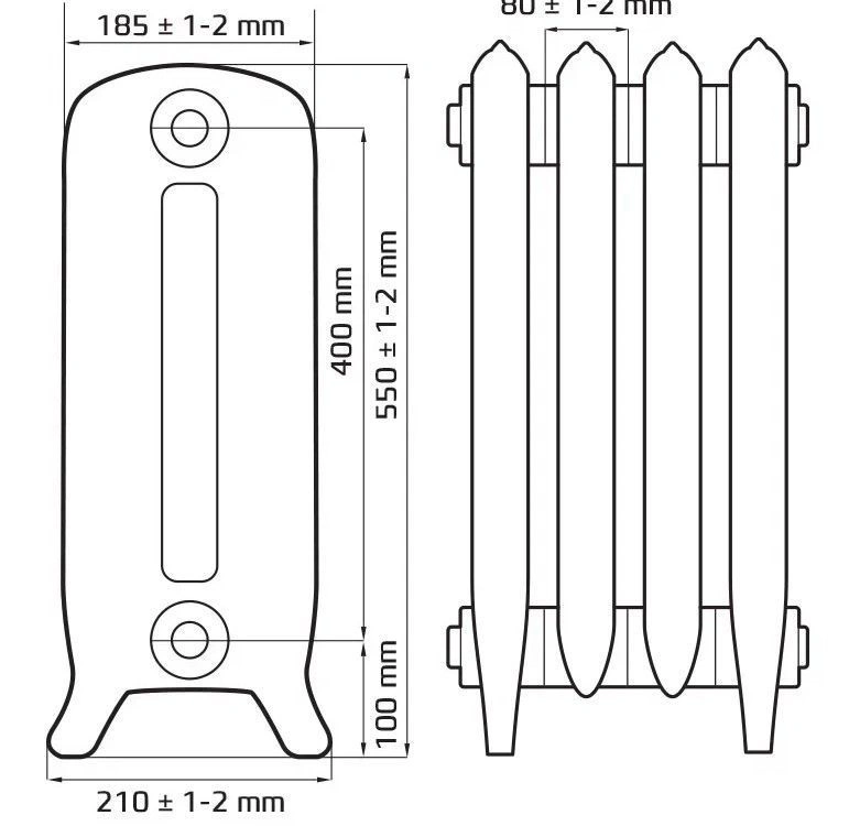 Радиатор чугунный Радимакс WINDSBOLD 400 (цена за секцию)													