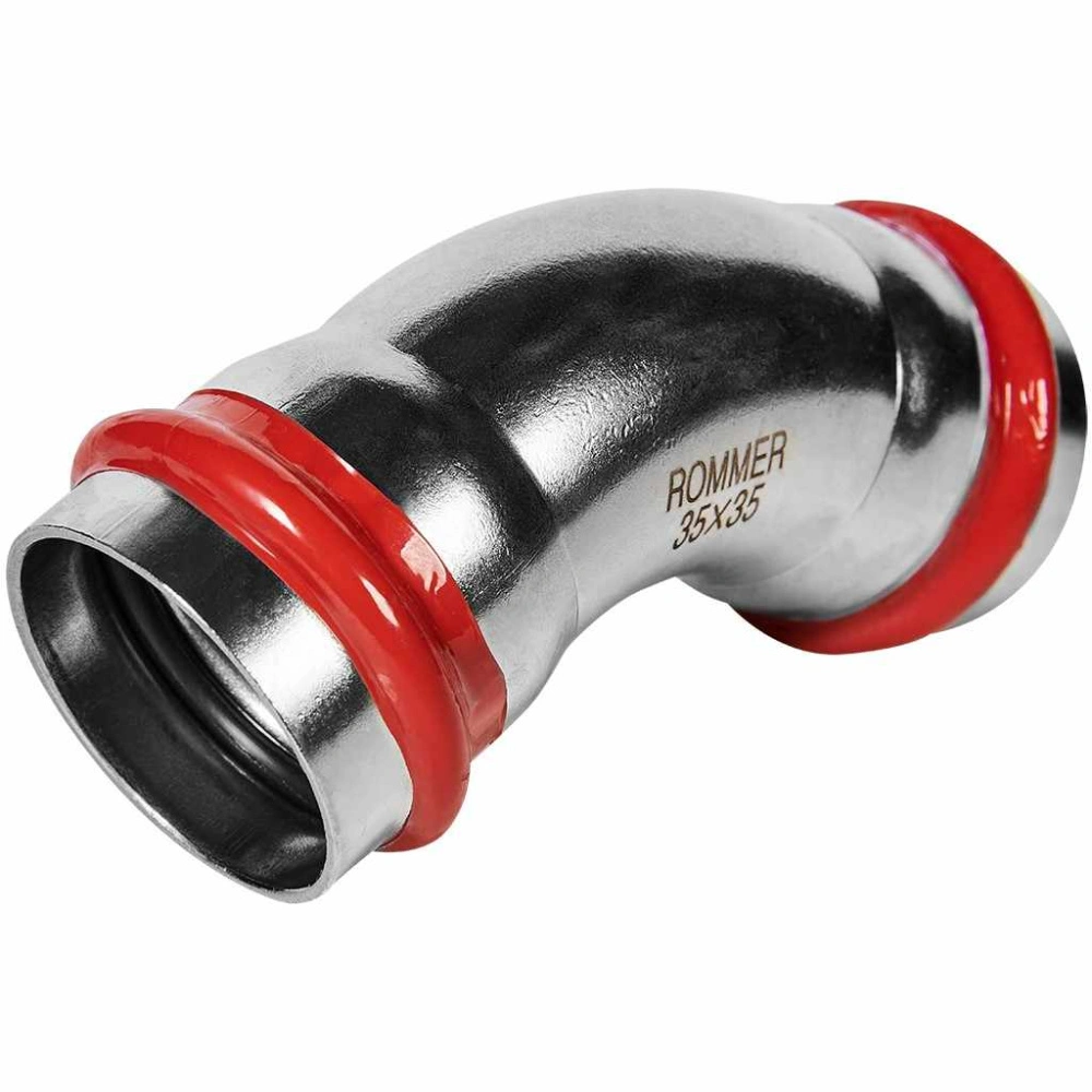 Отвод ВВ 35х45* нерж. Rommer