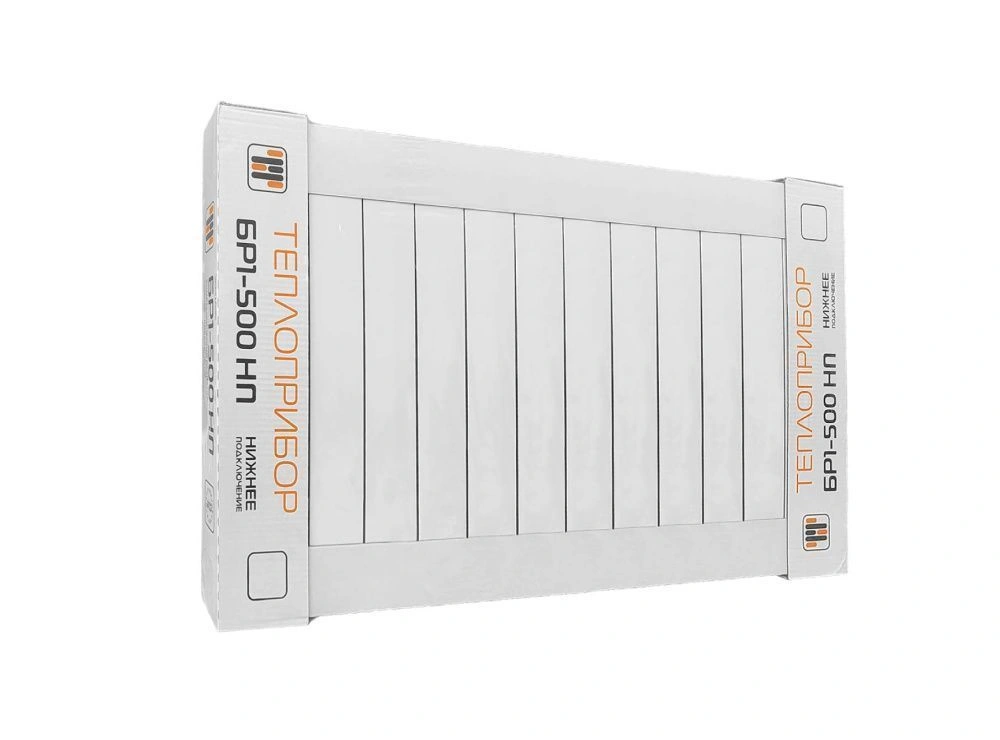 Радиатор биметаллический 500/90 мм12 секций нижнее подключение справа Теплоприбор