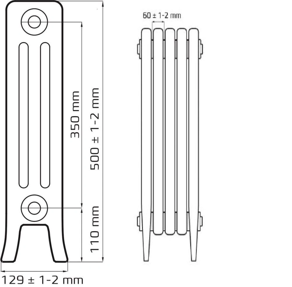 Радиатор чугунный Радимакс LOFT 350 (цена за секцию)																							