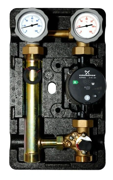 Группа насосно-смеcительная п. 8 MK 1" с насосом Grundfos UPM3 Hybrid 25-70 Meibes