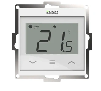 Терморегулятор для монтажа в рамках 55х55 мм, белый, WiFi, ENGO