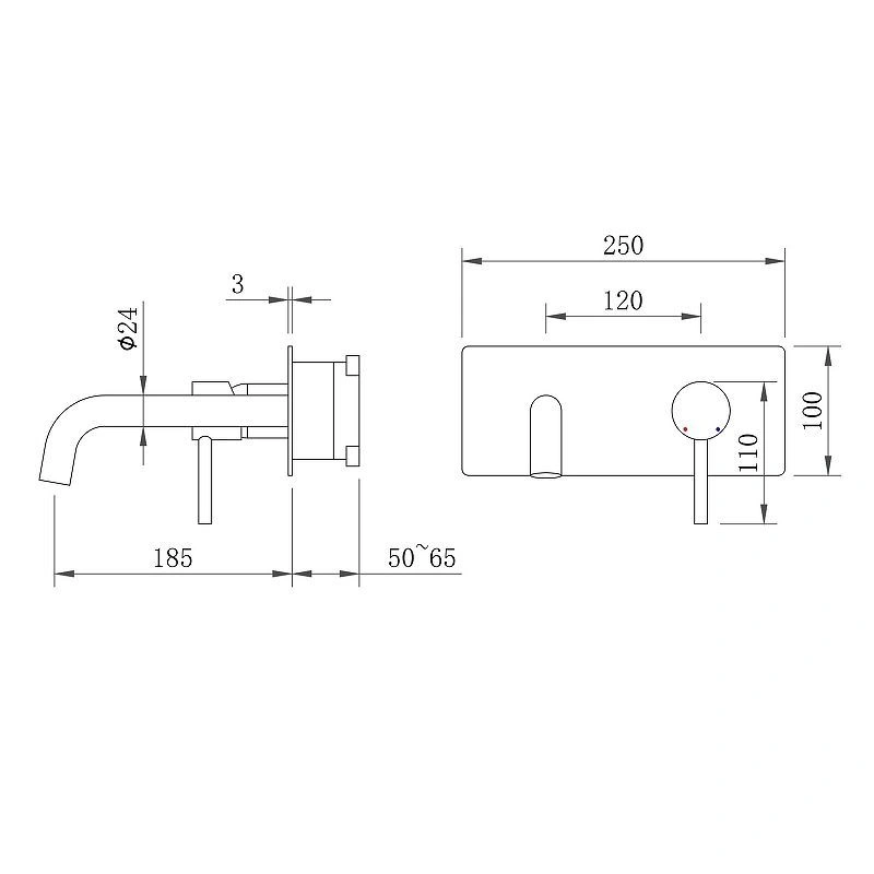 Смеситель для раковины скрытого монтажа VENTAS R совместный, хром, BERGES