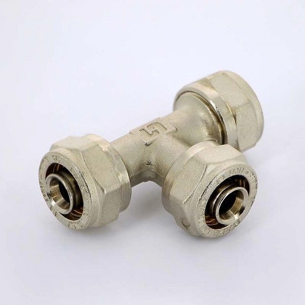 Тройник 20x20x20 никелир. (обжим) Uni-Fitt