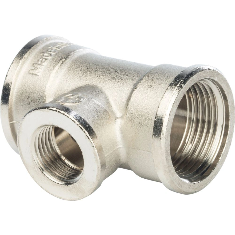 Тройник переходной ВВ 1х1/2х1 (никель) Stout