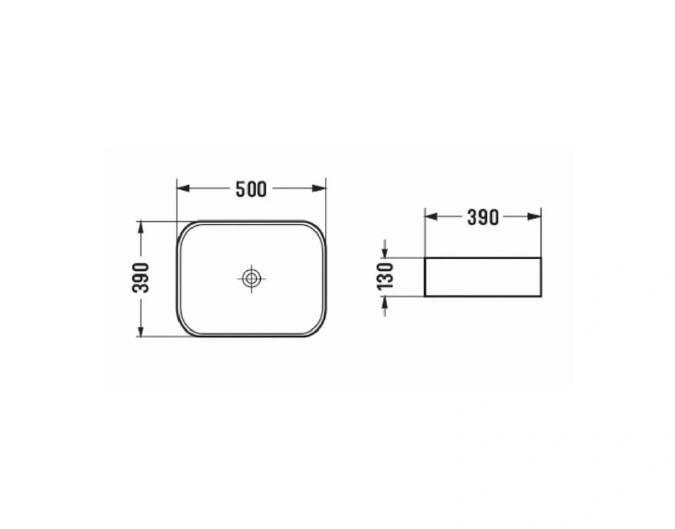 Раковина накладная 500*390*130 матовый черный AZARIO