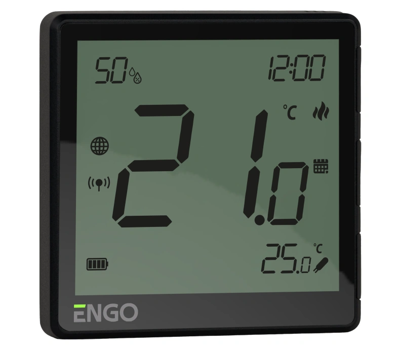 Терморегулятор беспроводной, черный, с модулем Zigbee, с аккумулятором, ENGO