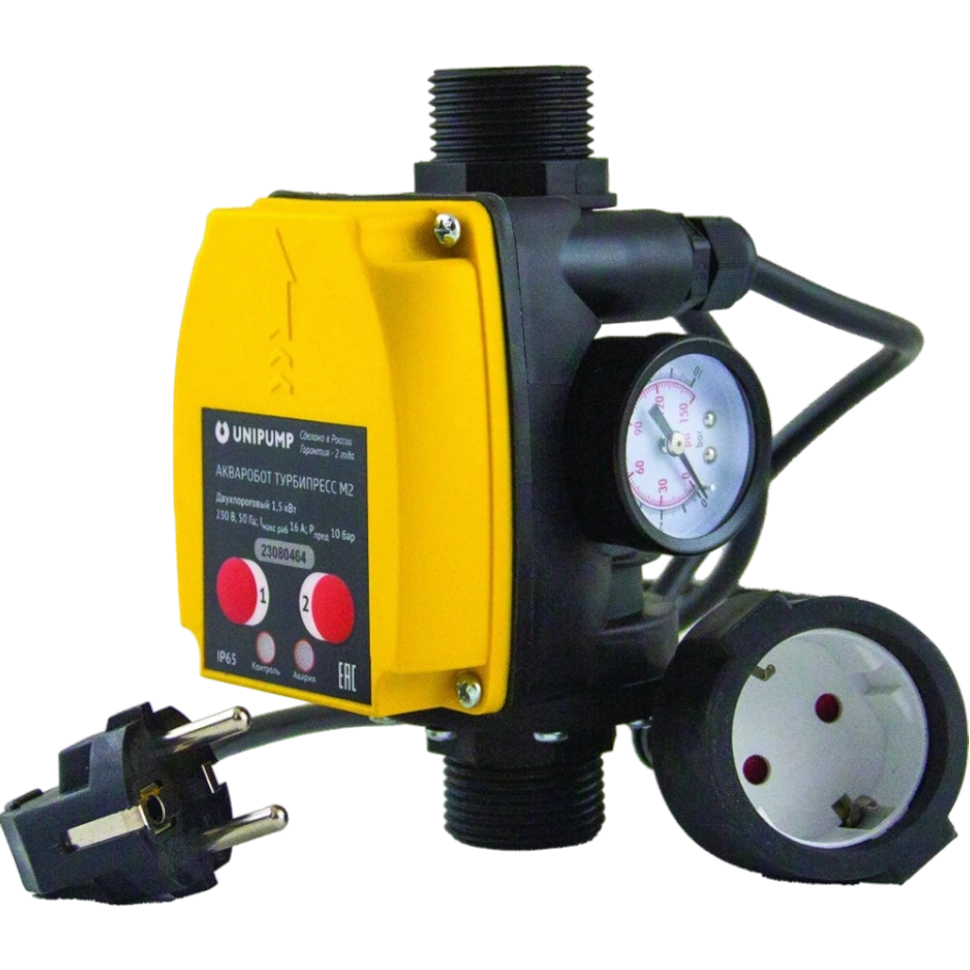 Блок управления насосом ТУРБИПРЕСС М2 с вилкой и розеткой UNIPUMP