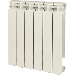 Радиатор алюминиевый секционный STOUT Bravo 500 6 секций белый боковое подключение RAL9010