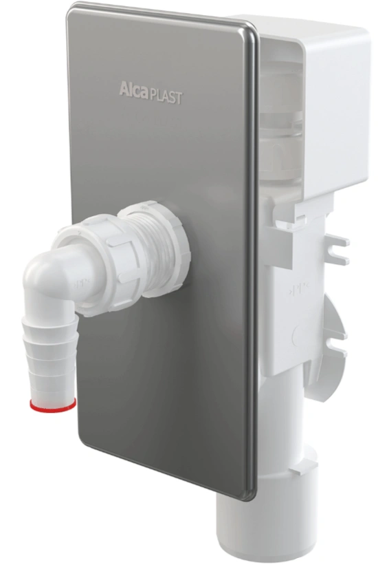 Сифон для стиральной машины, под штукатурку Хром Dn 40/50 ALCA PLAST