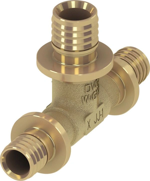 Тройник 32-25-25 латунь TECE