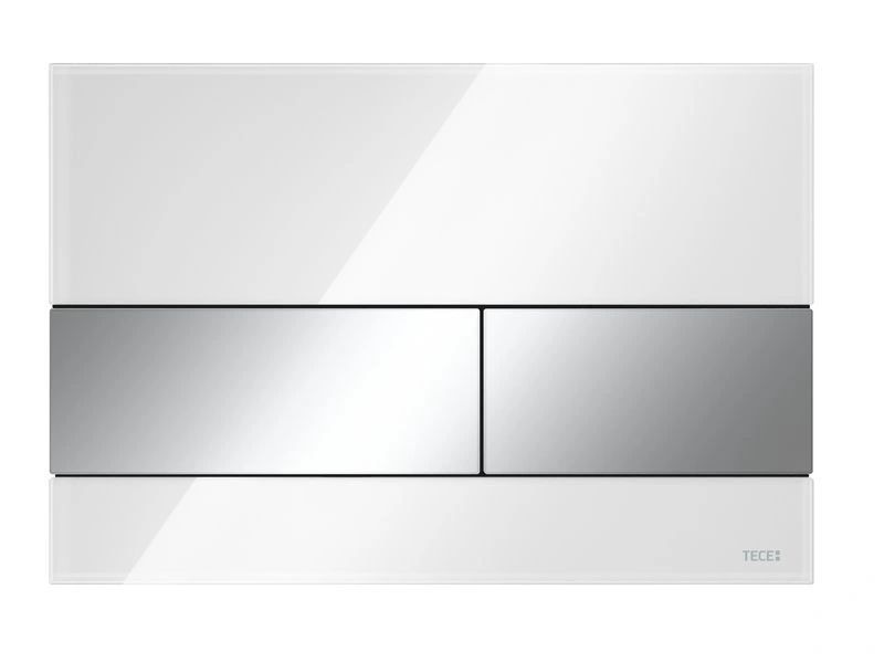 Клавиша TECEsquare, стекло белое, клавиши хром глянцевый