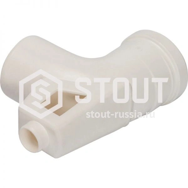 Угол конденсац. 87° DN80 м/п PP-FE STOUT с кронштейном (пластик)